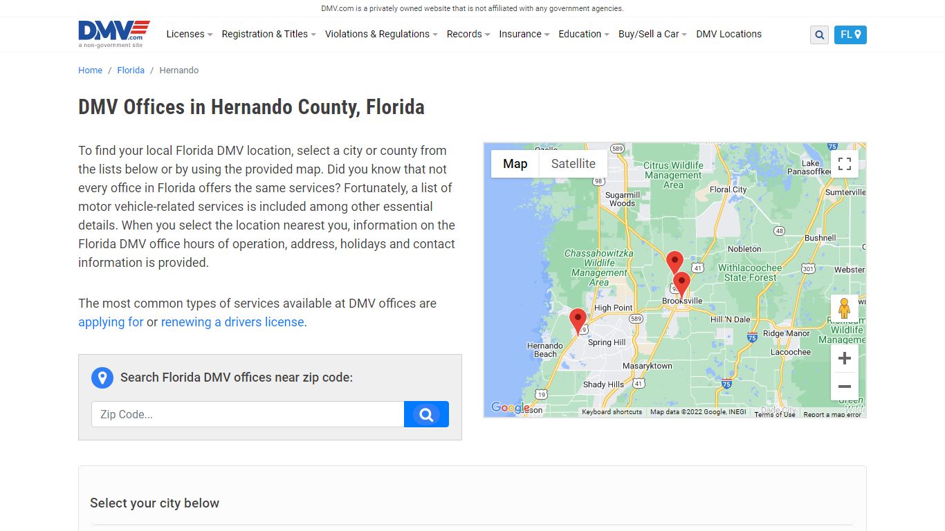 DMV Offices in Hernando County, Florida - DMV.com