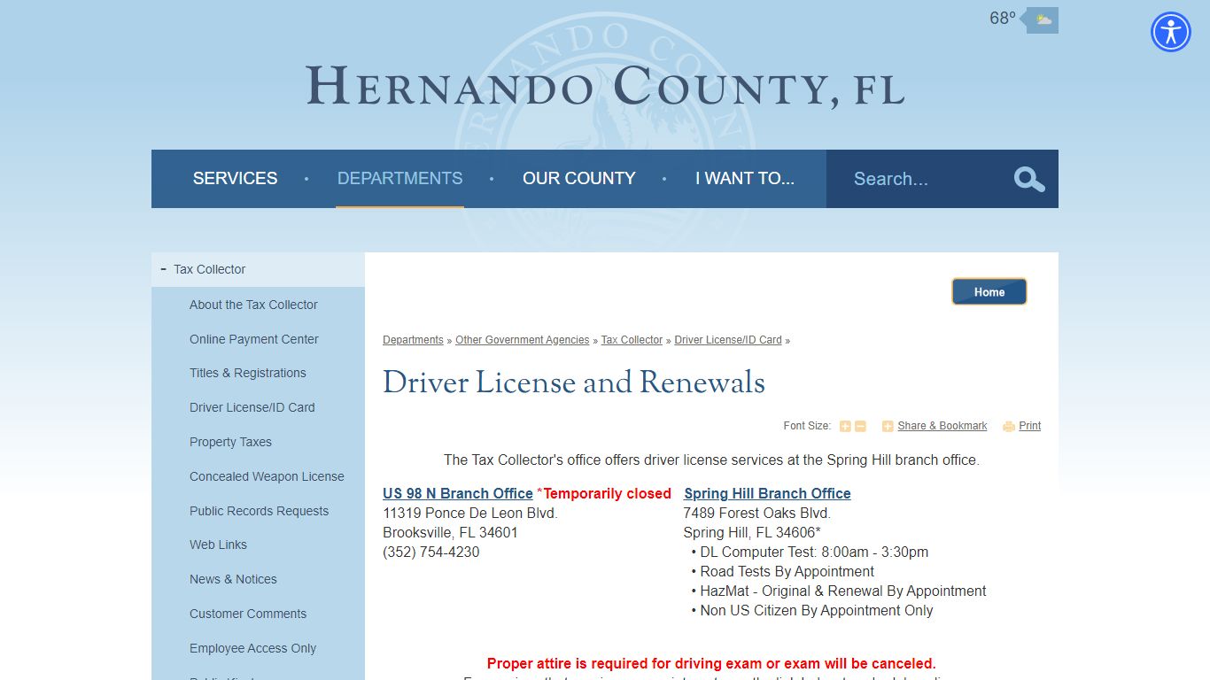 Driver License and Renewals | Hernando County, FL