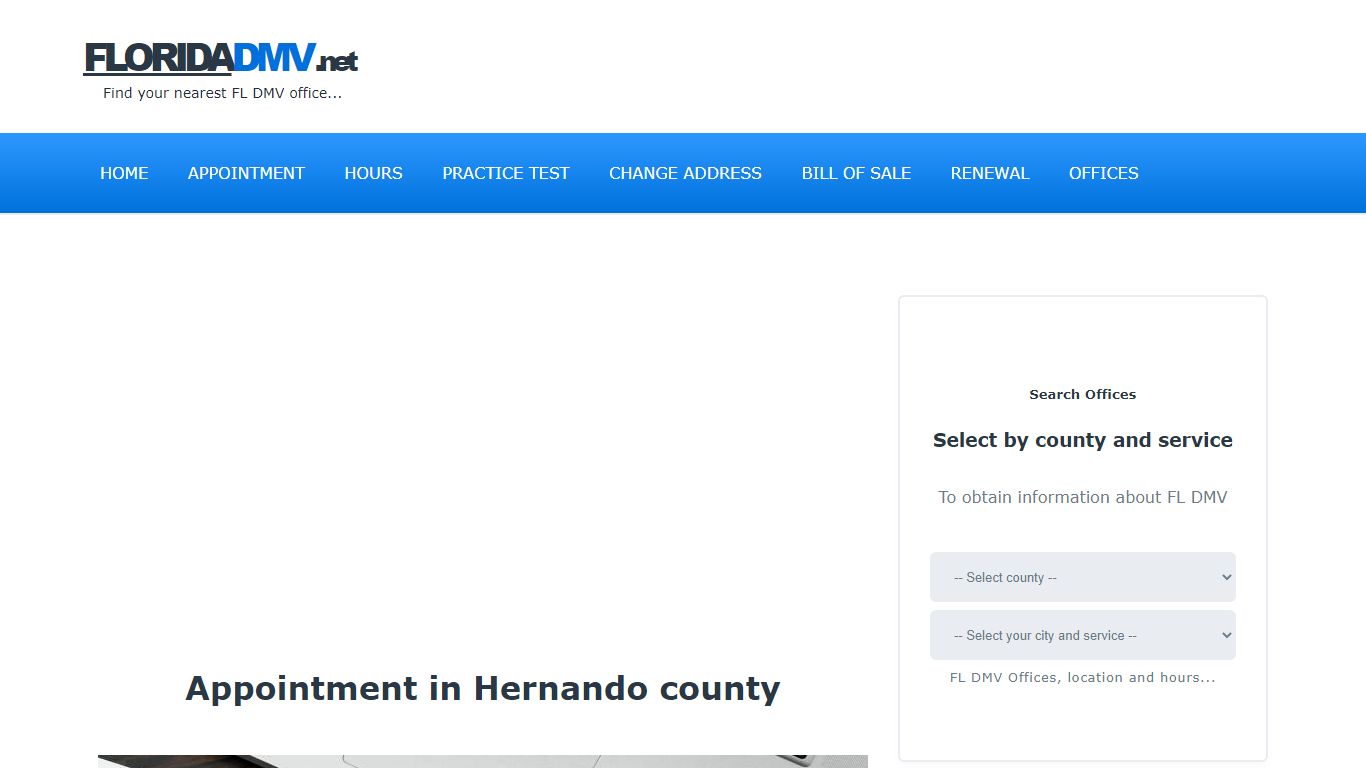 Appointment in Hernando county, Florida | FLHSMV 【August 2022】 - FL DMV